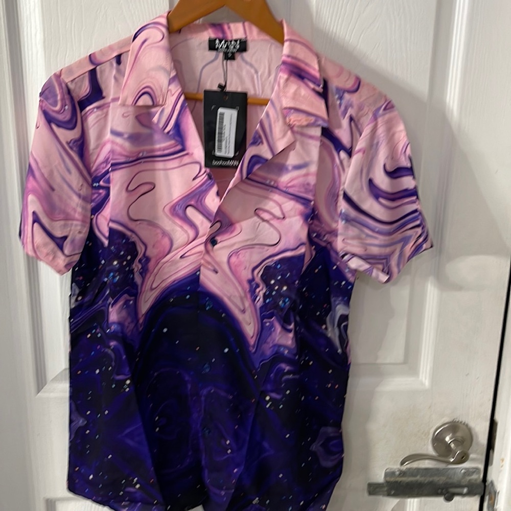 REVERE BOXY MARBLE PRINT SHIRT AND SWIM SET